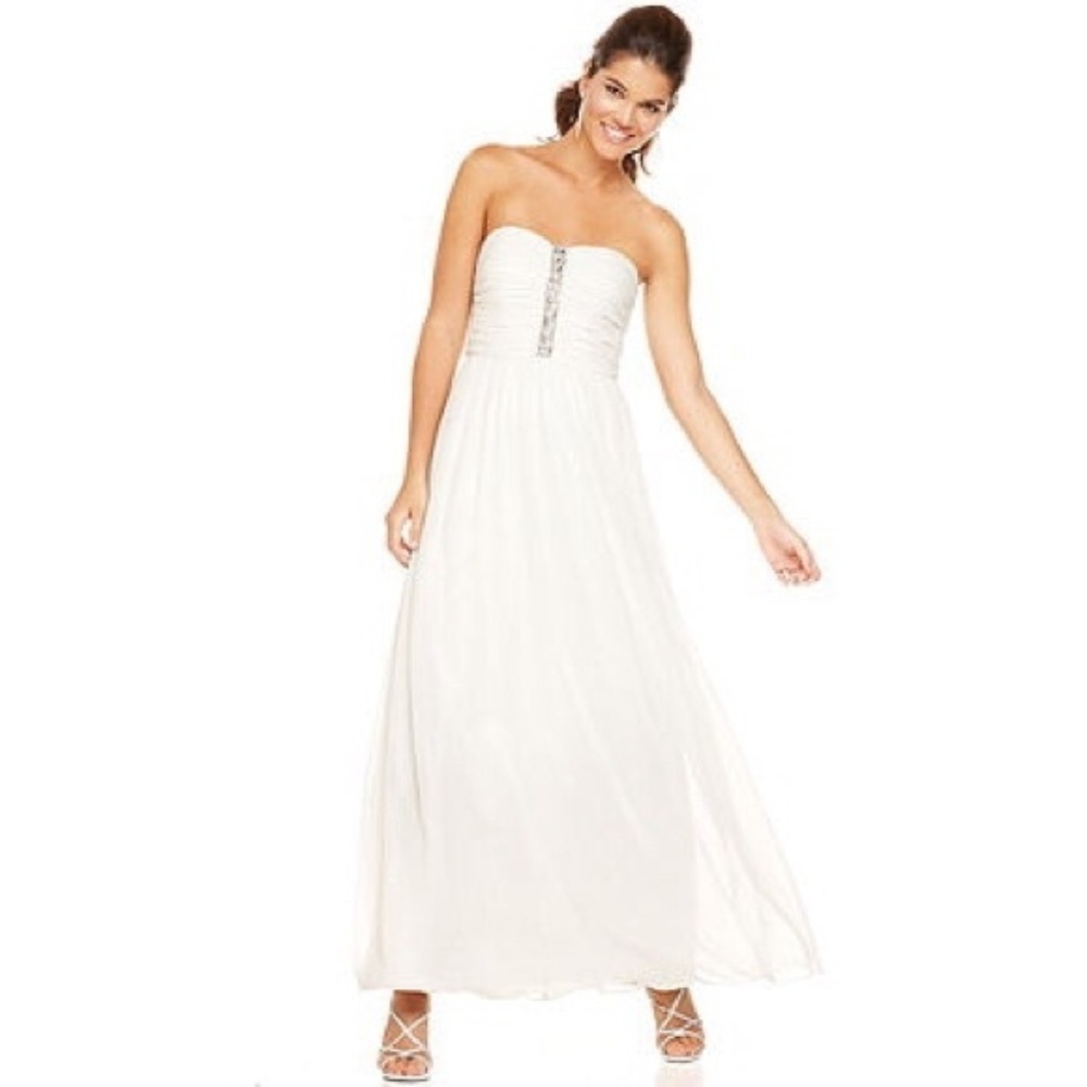Strapless Soft White Calvin Klein Dress PLUS WRAP